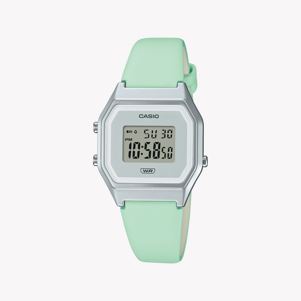 Casio Men's Silver Watch, Blue Leather Band | La680wel-3df by i-watch