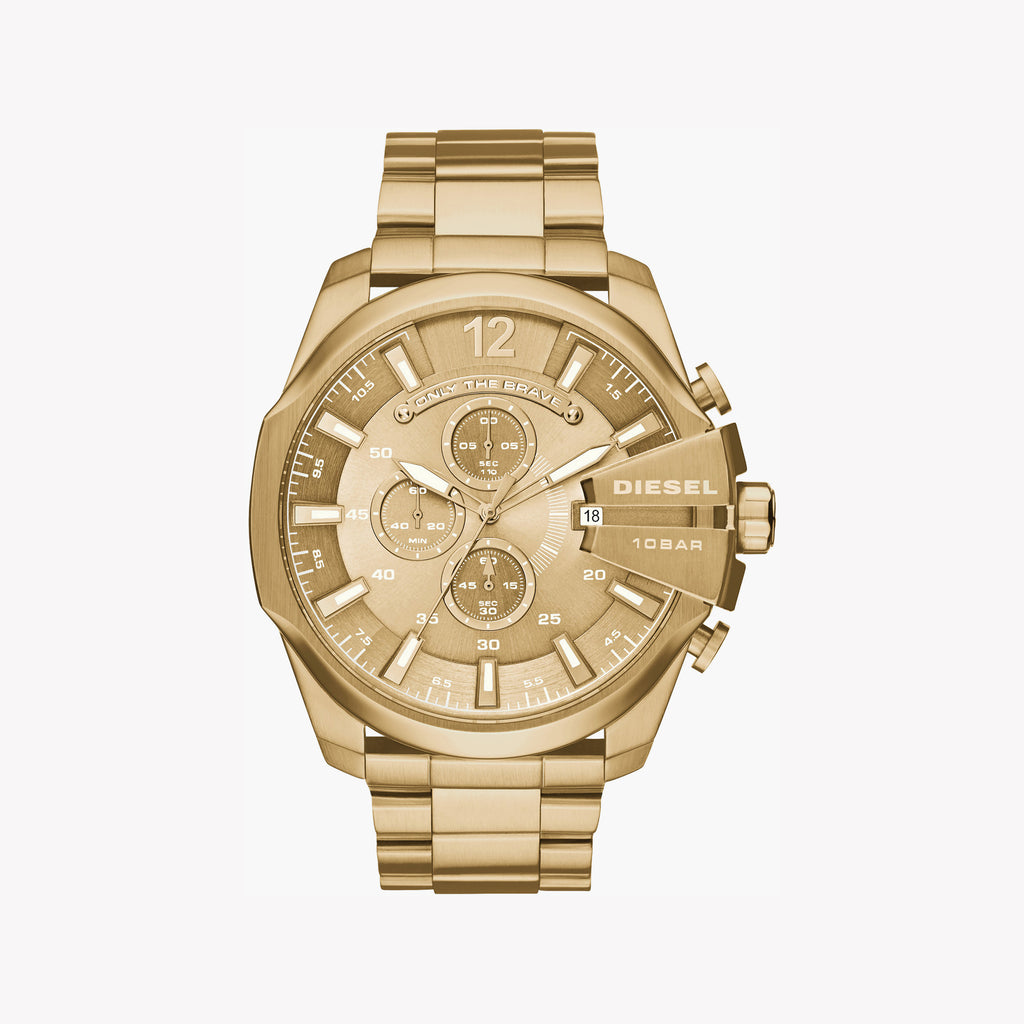 DIESEL DZ4360 GOLD BOLD - STANDOUT MEN'S TIMEPIECE WITH ROBUST DESIGN & WATER RESISTANCE