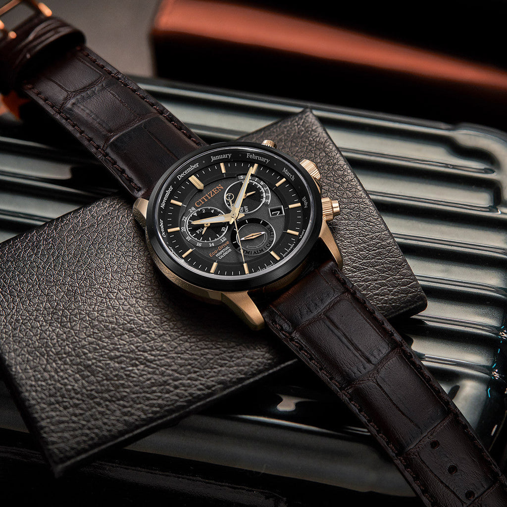 CITIZEN BL8156-12E CLASSIC ELEGANCE - MEN'S ECO-DRIVE WATCH WITH LUXURY GOLD & BROWN LEATHER-i-Watch-6