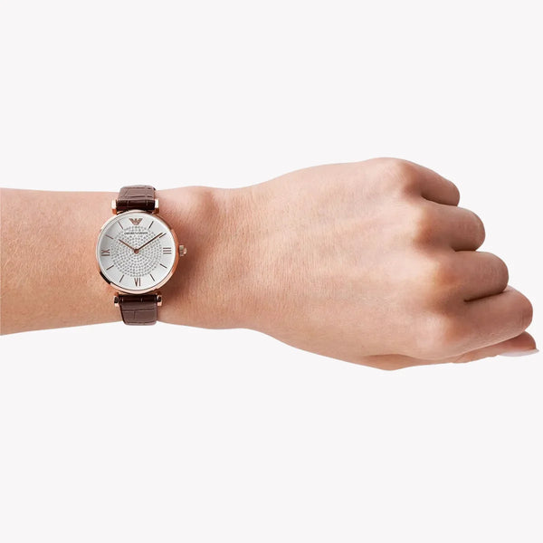 Emporio Armani Women's Rose Gold Watch, White Dial | Ar11269 by i-watch