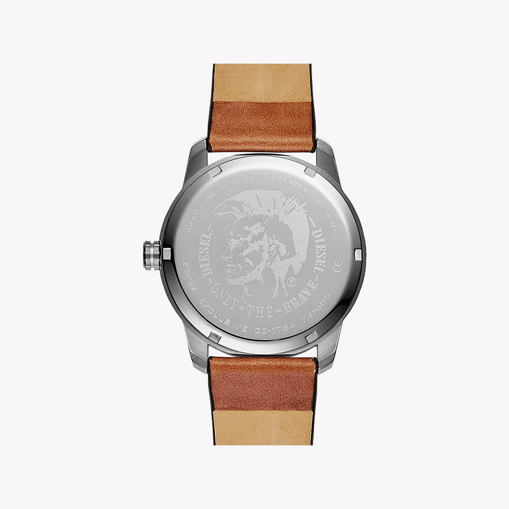 Diesel Men's Black Stainless Steel, Brown Leather | Dz1784 by i-watch