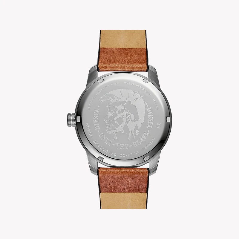 Diesel Men's Black Stainless Steel, Brown Leather | Dz1784 by i-watch
