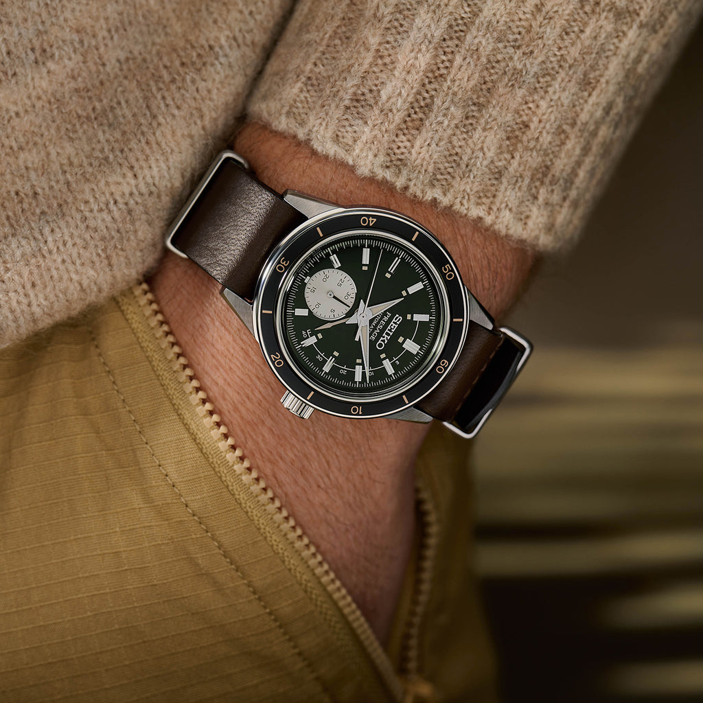 SEIKO SSA451J1 Men's Automatic Watch - Silver & Green Dial-i-Watch-3