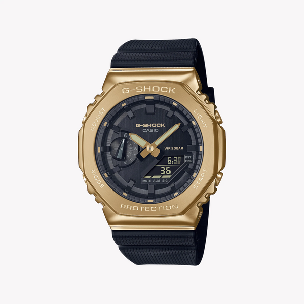 G-Shock Men's Gold & Black Watch, Stainless Steel & Resin | Gm-2100g-1a9er