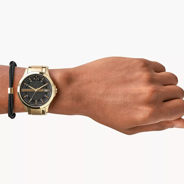 A|X Armani Exchange Men's Gold Watch, Black Dial | Ax7124 by i-watch