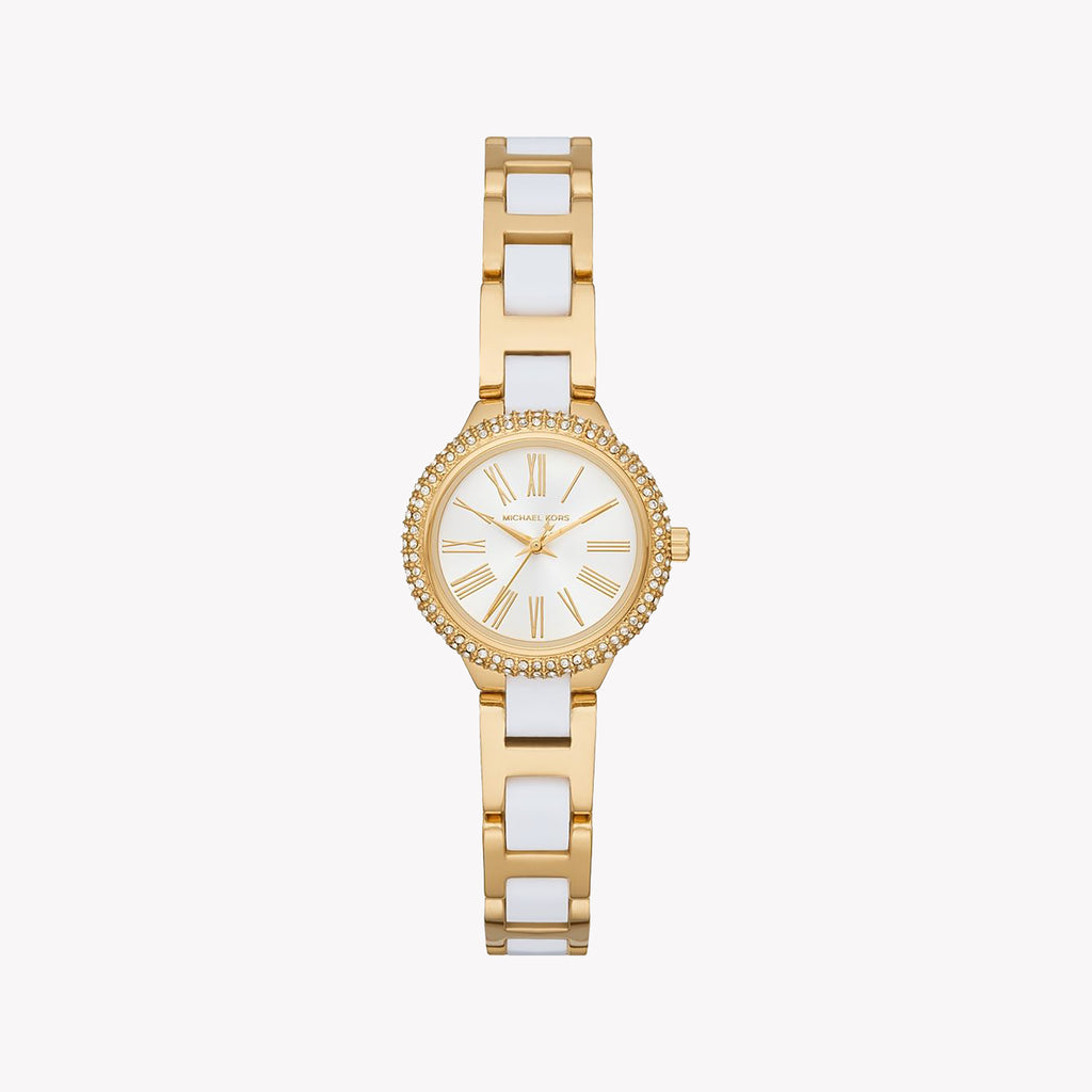 MICHAEL KORS MK6581 - LUXE GOLD STAINLESS STEEL WOMEN'S WATCH WITH WHITE DIAL