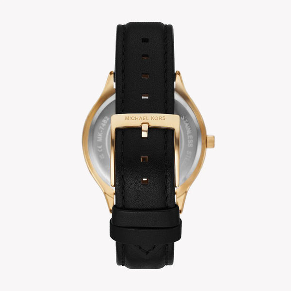 Michael Kors Women's Gold Watch, Black Leather | Mk7482 by i-watch