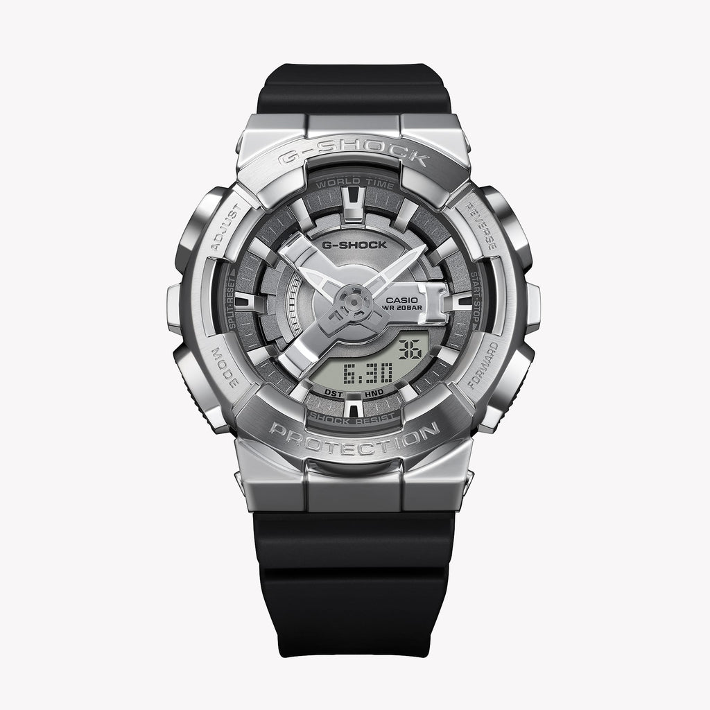 CASIO G-SHOCK GM-S110-1ADR UNYIELDING STYLE - ELEGANTLY TOUGH WOMEN'S WATCH with Silver Case and Bold Black Dial-i-Watch-3