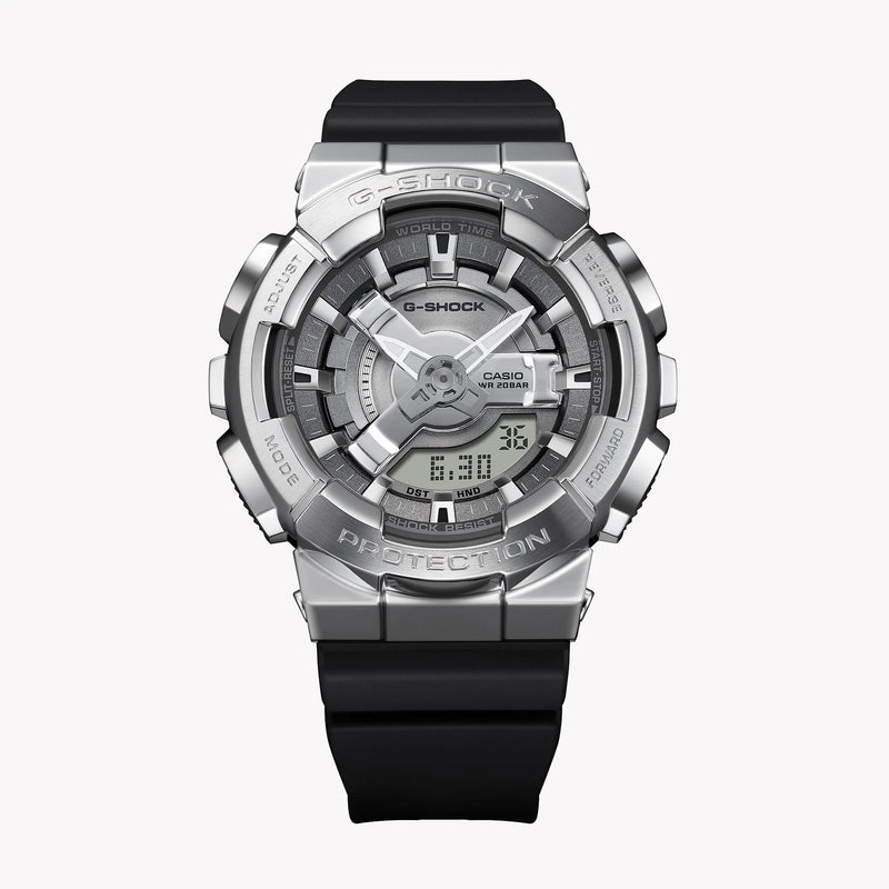 Casio G-Shock Gm-S110-1adr Unyielding Style - Elegantly Tough Women's Watch With Silver Case And Bold Black Dial by i-watch