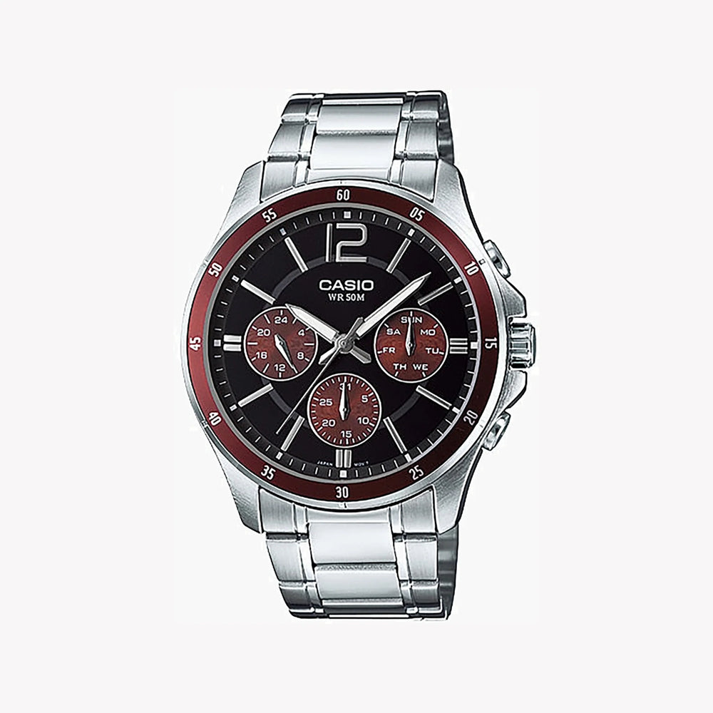 Timeless Elegance Men's Stainless Steel Watch, Silver | Mtp-1374d-5avdf by i-watch