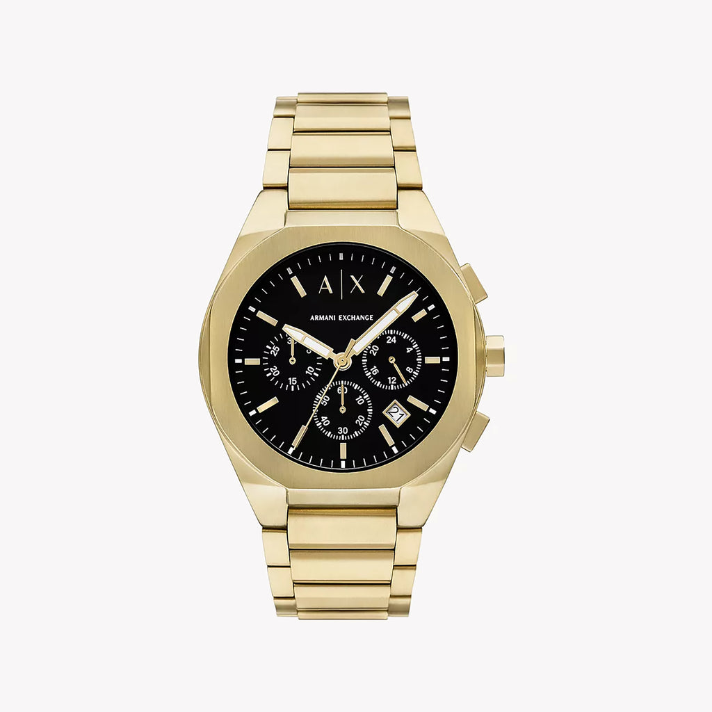 A|X ARMANI EXCHANGE AX4180 - BOLD GOLD MASTERY: MEN'S TIMEPIECE WITH BLACK DIAL