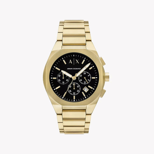 A|X ARMANI EXCHANGE AX4180 - BOLD GOLD MASTERY: MEN'S TIMEPIECE WITH BLACK DIAL