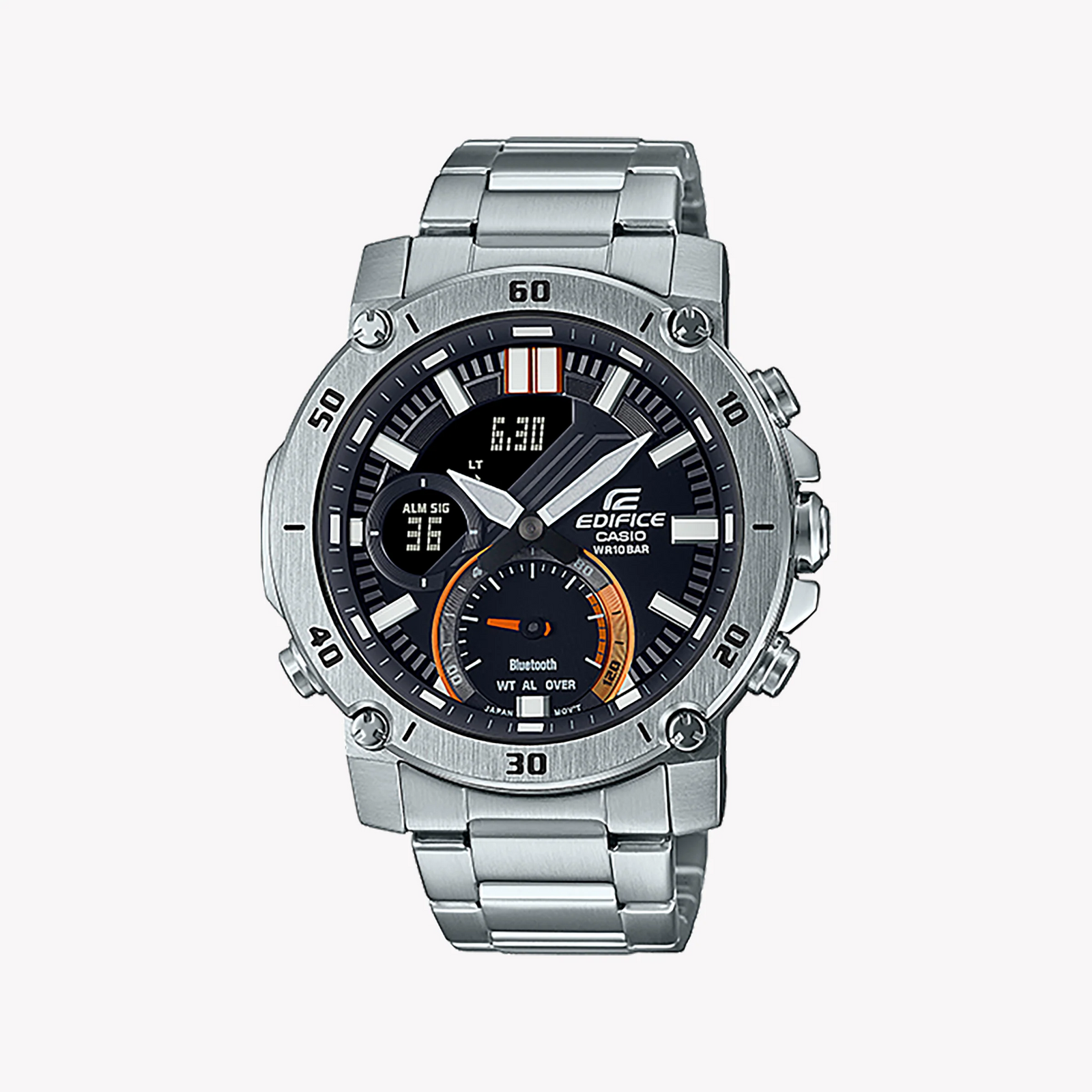 Casio Edifice Ecb-20d-1adf - Sporty Elegance Men's Watch With Stainless Steel Band & Black Dial by i-watch