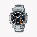 CASIO EDIFICE ECB-20D-1ADF - SPORTY ELEGANCE MEN'S WATCH WITH STAINLESS STEEL BAND & BLACK DIAL