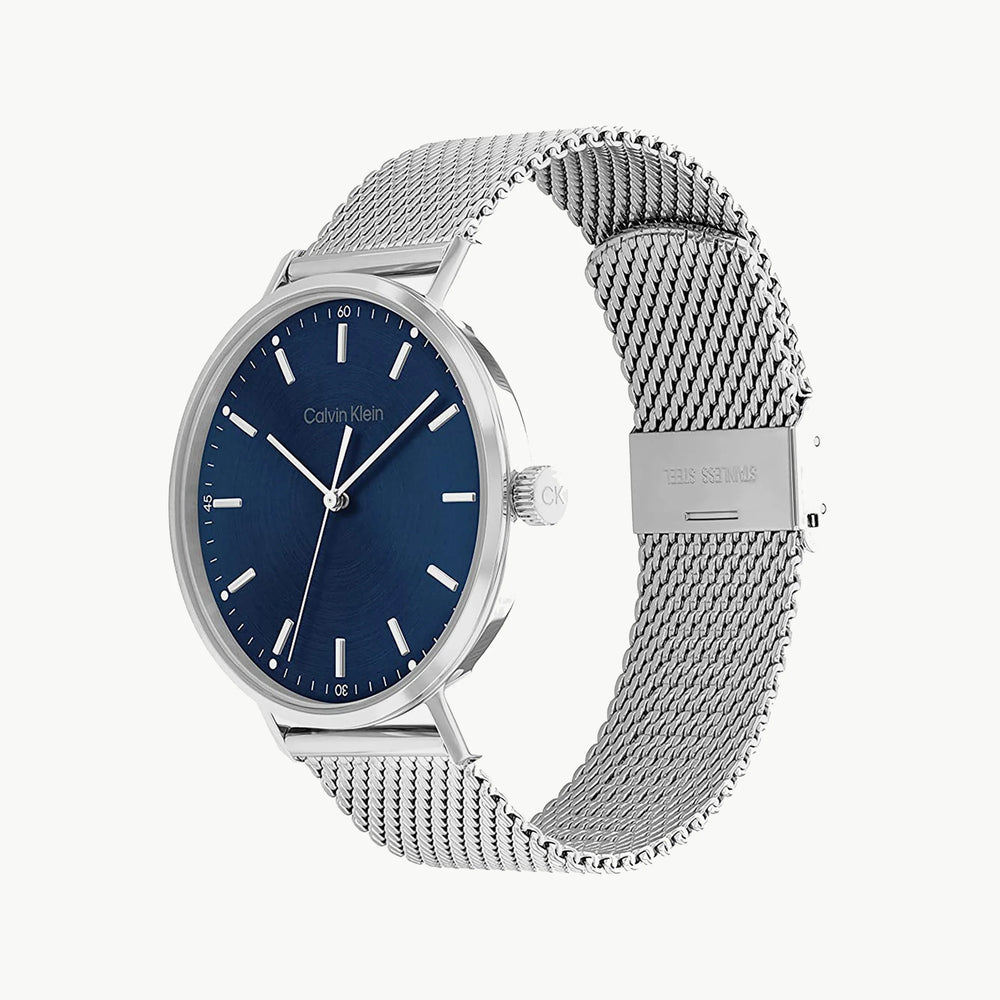Ck Calvin Klein Men's Silver Watch, Blue Dial | K2g2g1d2 by i-watch