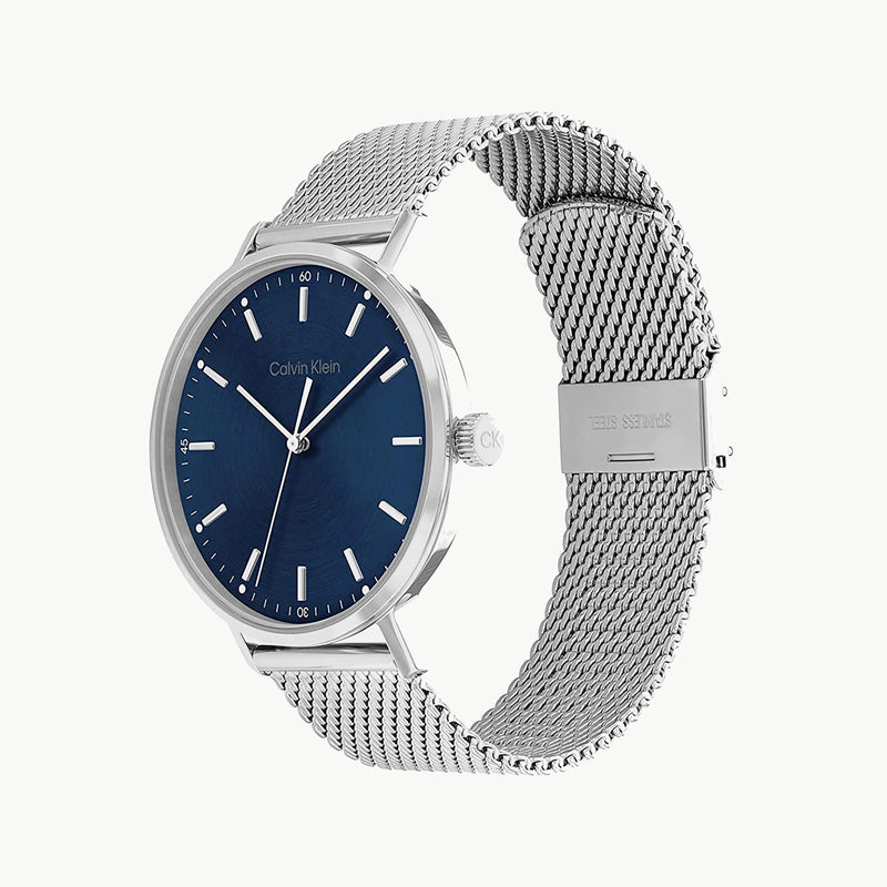 Ck Calvin Klein Men's Silver Watch, Blue Dial | K2g2g1d2 by i-watch