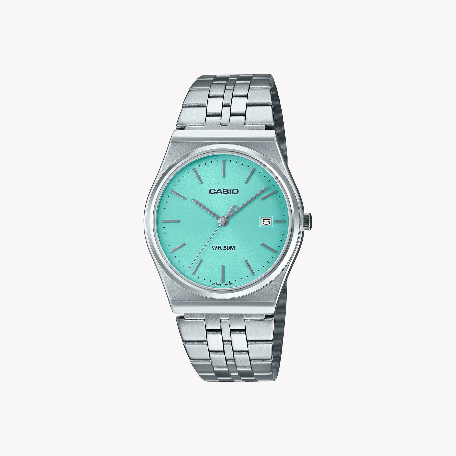 Casio Men's Silver Watch, Cyan Dial | Mtp-B145d-2a1v – i-watch