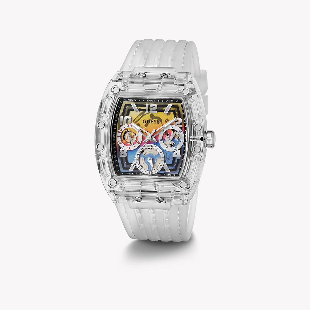 GUESS GW0499G3 VIBRANT EXPRESSIONS - MEN'S MULTICOLOR TIMEPIECE WITH CLEAR SILICONE BAND-i-Watch-4
