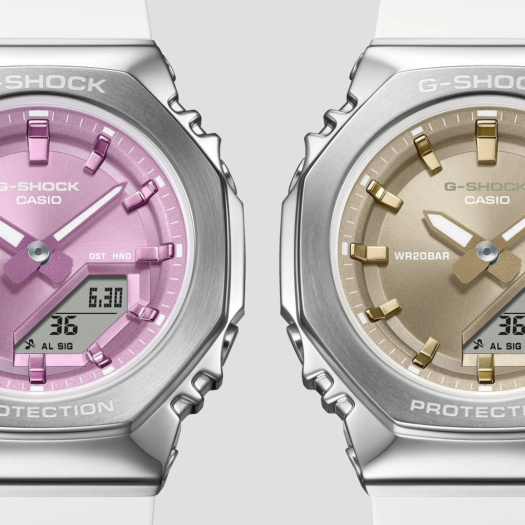 Casio G-Shock Men's Silver Watch, Pink Dial | Gm-S2110-7a6er