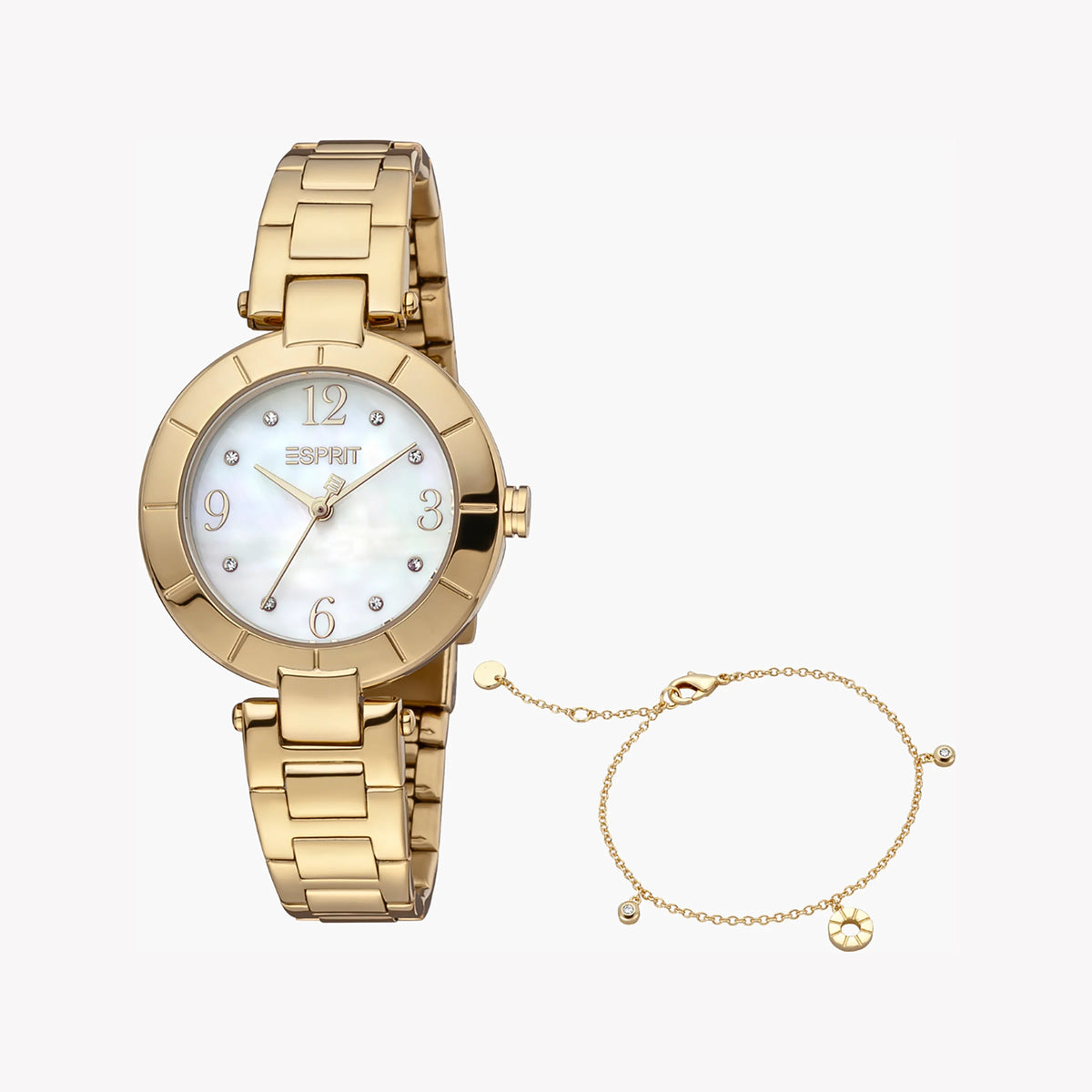 ESPRIT Women's Watch with Gold Stainless Steel Case and Gold Stainless Steel Band