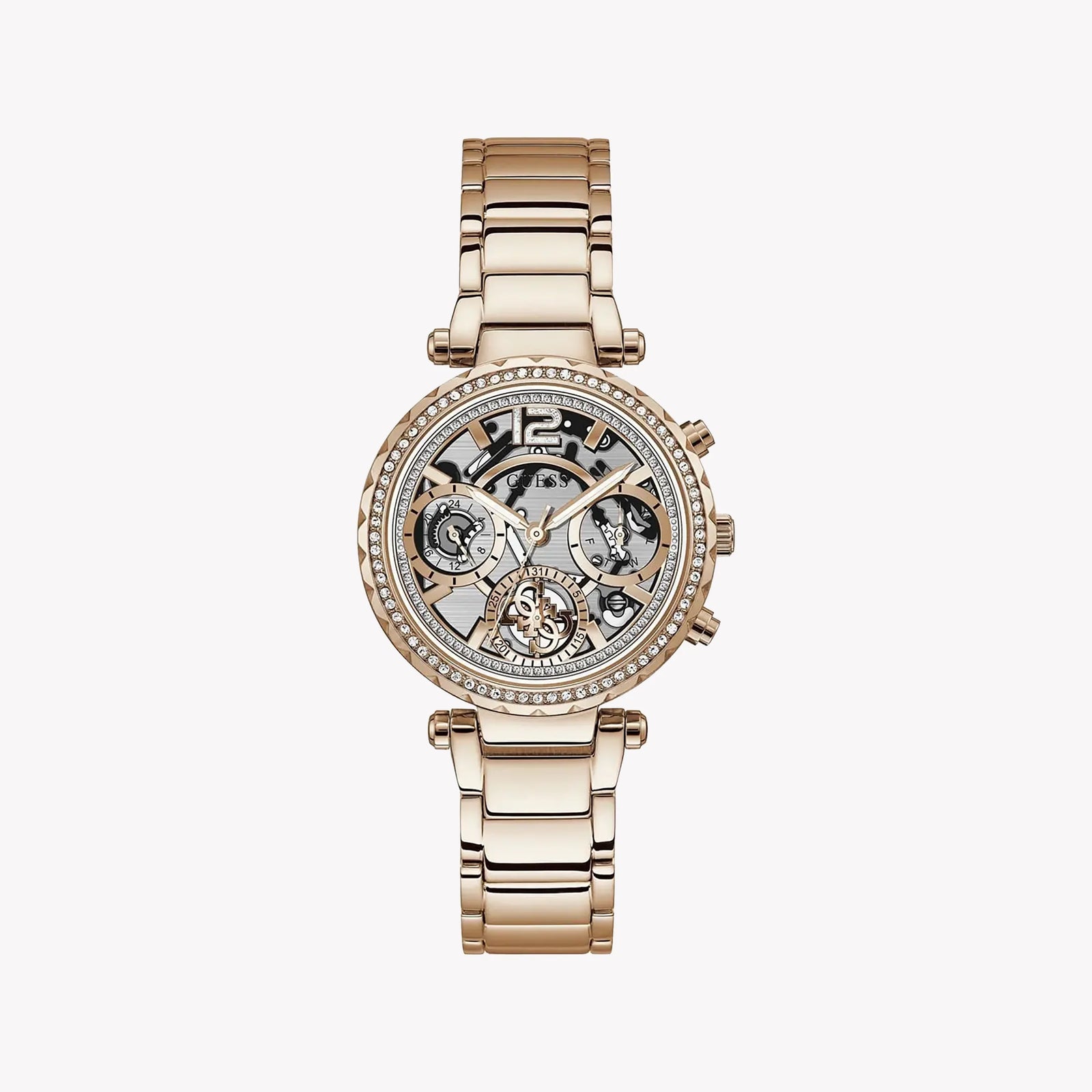 Guess Women's Rose Gold Watch, Clear Dial | Gw0403l3 by i-watch