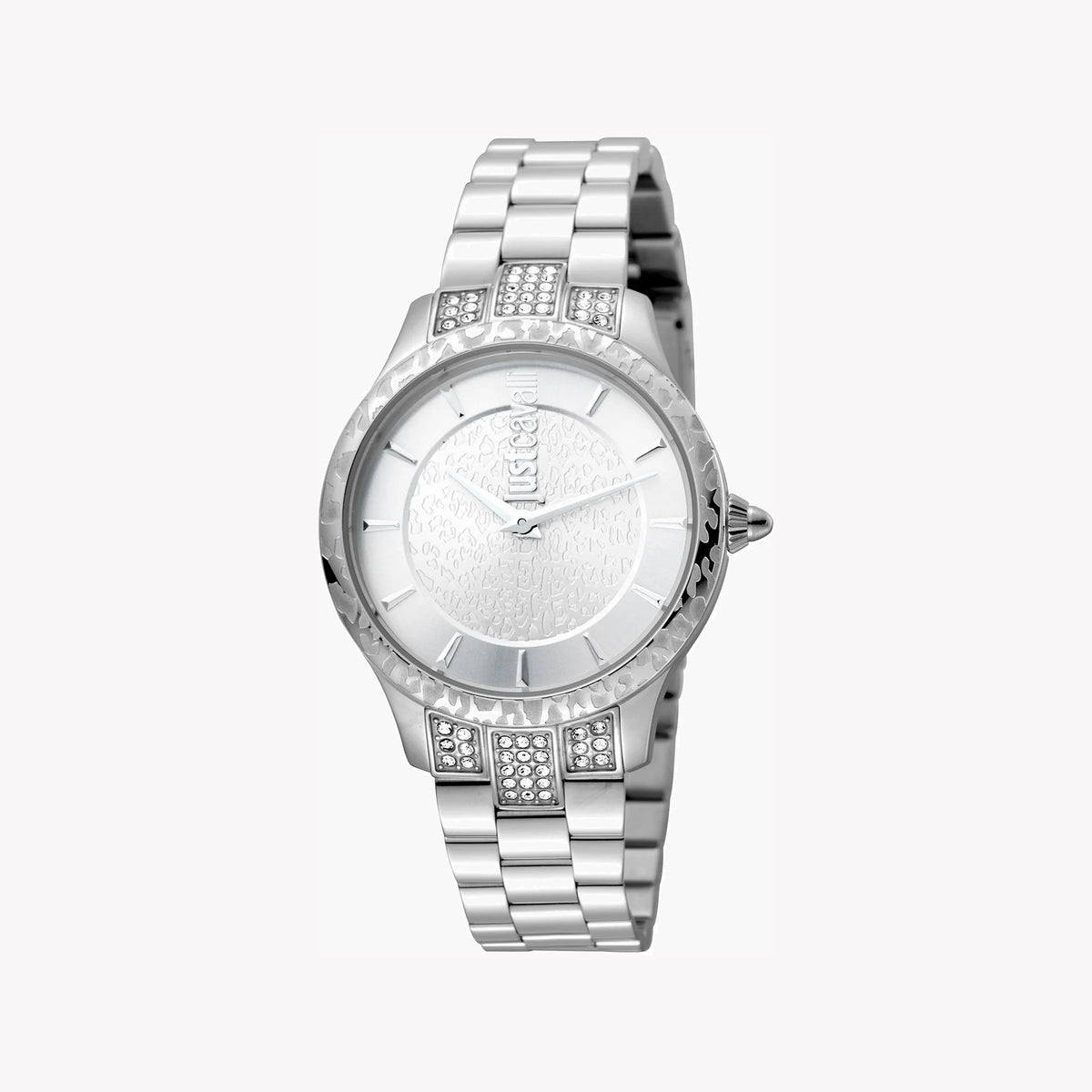 JUST CAVALLI Women's Watch with Silver Stainless Steel Case and Silver Stainless Steel Band