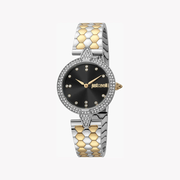 Just Cavalli Women's Silver & Gold Watch, Black Dial | Jc1l159m0095 by i-watch