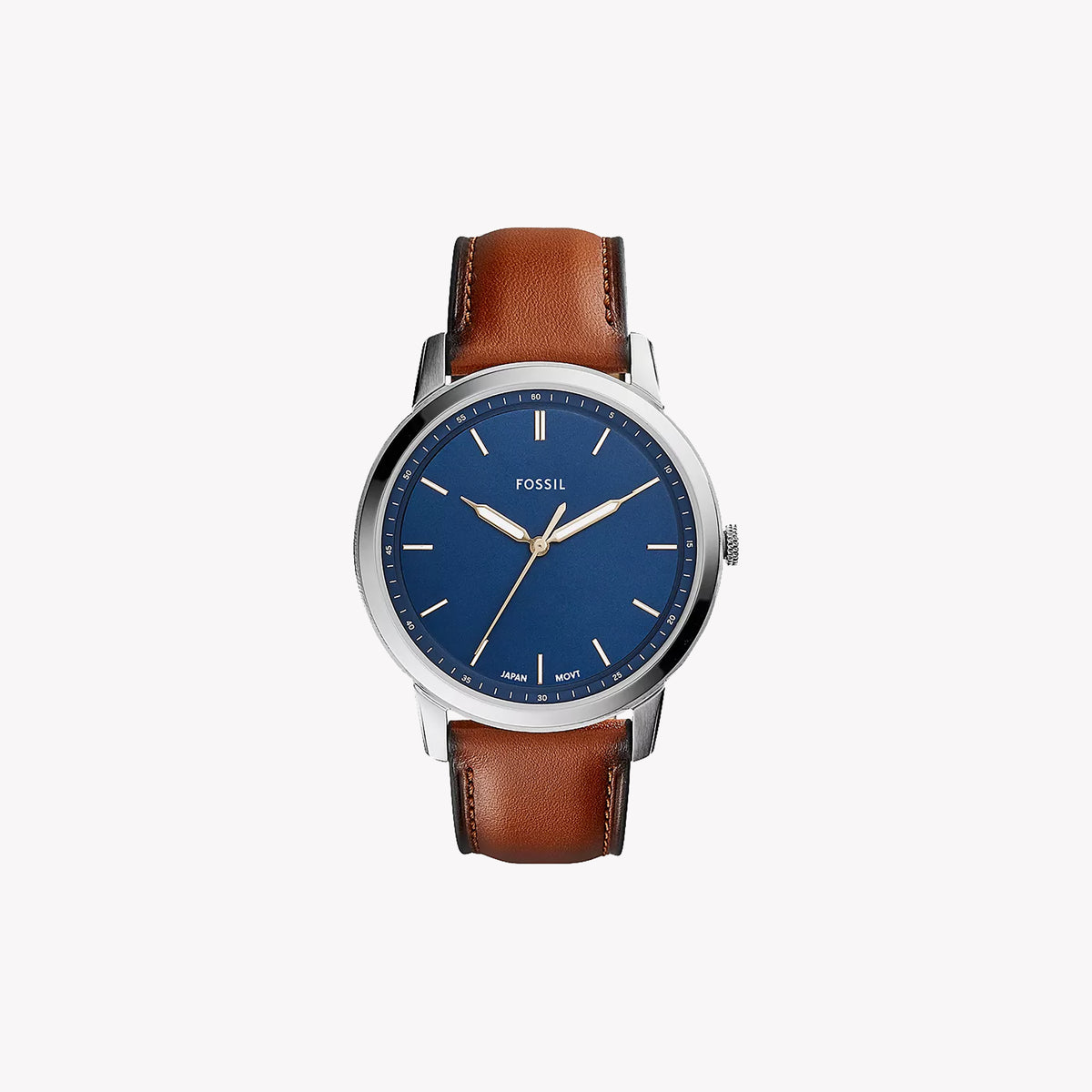 FOSSIL FS5304 - MODERN ELEGANCE MEN'S WATCH WITH BLUE DIAL & BROWN LEATHER STRAP
