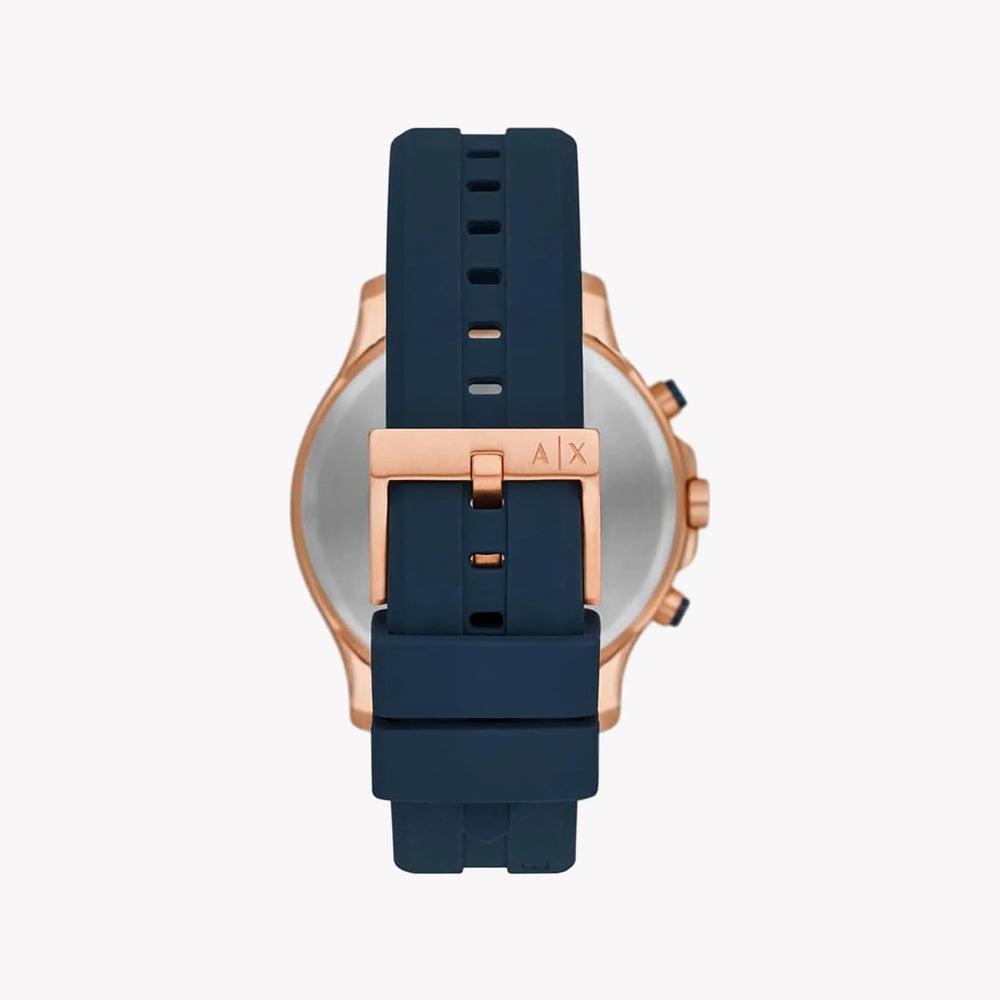 Armani Exchange Men's Rose Gold Watch, Blue Silicone Band | Ax2440 by i-watch