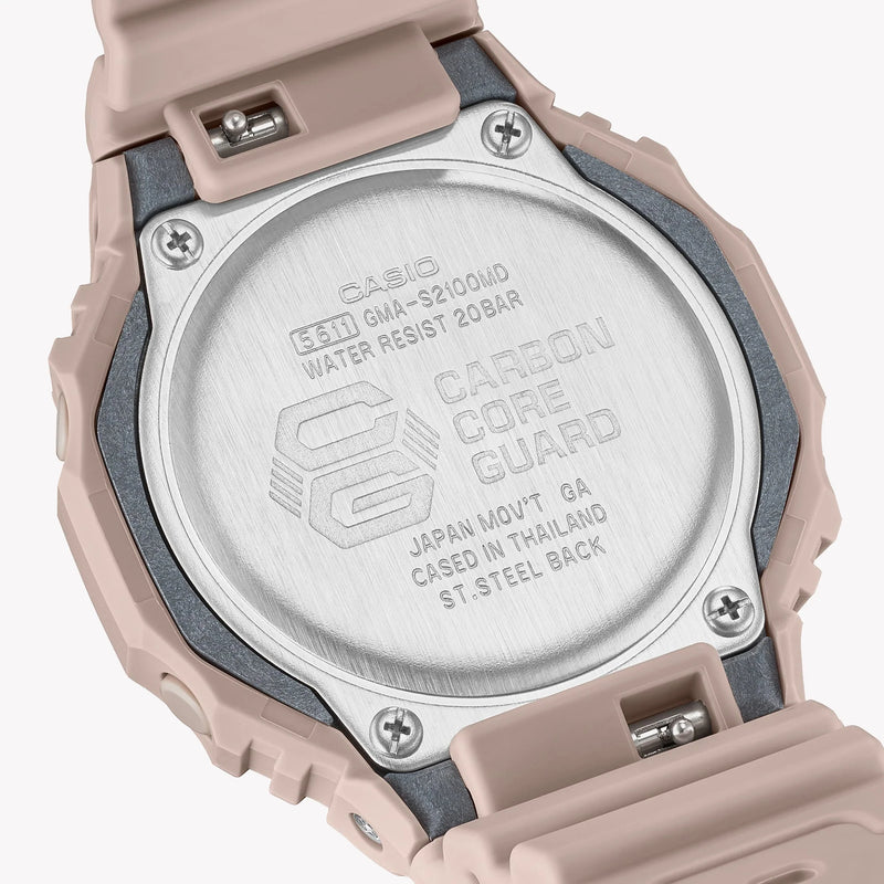 Casio Unisex Metallic Pink Resin Watch, Analog-Digital | Gma-S2100md-4aer by i-watch
