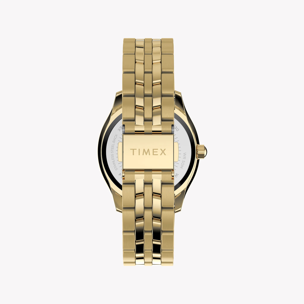 TIMEX CUSHION GOLD-TONE WATCH - GLAMOROUS TIMEPIECE WITH CRYSTAL ACCENTS AND STUNNING GOLD DIAL-i-Watch-3