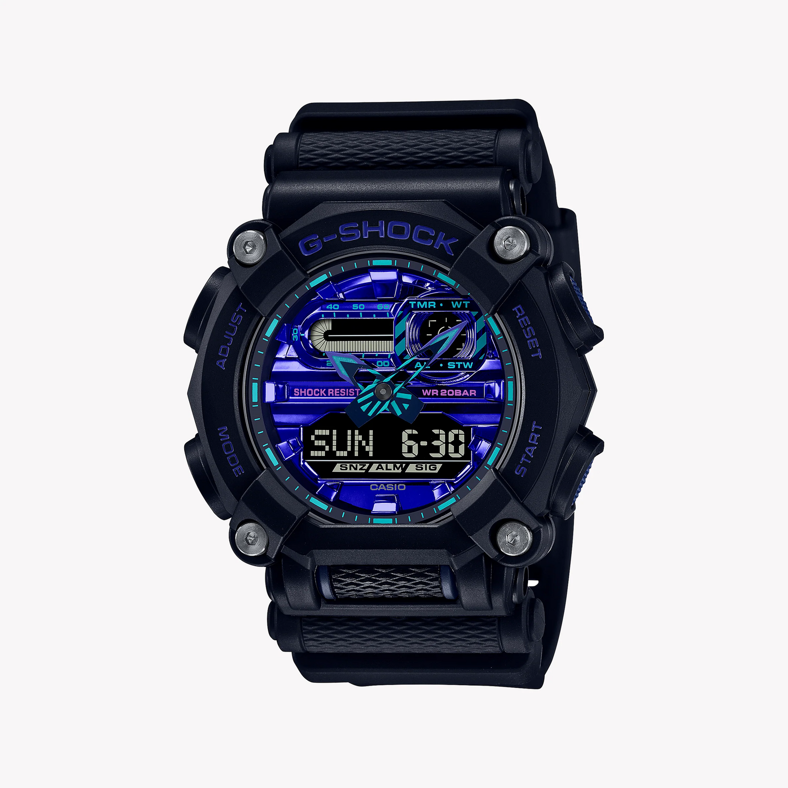Casio G-Shock Ga-900vb-1adr - Bold Adventurer Men's Watch With Vibrant Blue Dial & Black Resin Band by i-watch