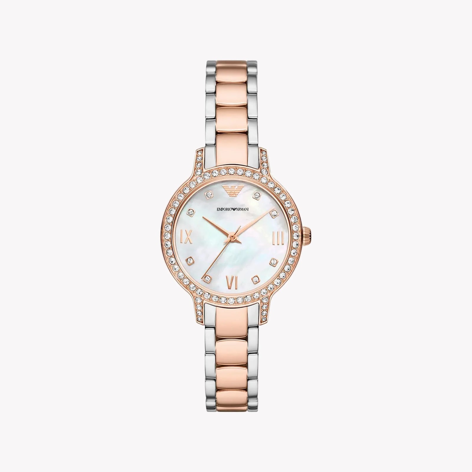 Emporio Armani Women's Rose Gold Watch, Silver Band | Ar11499 by i-watch