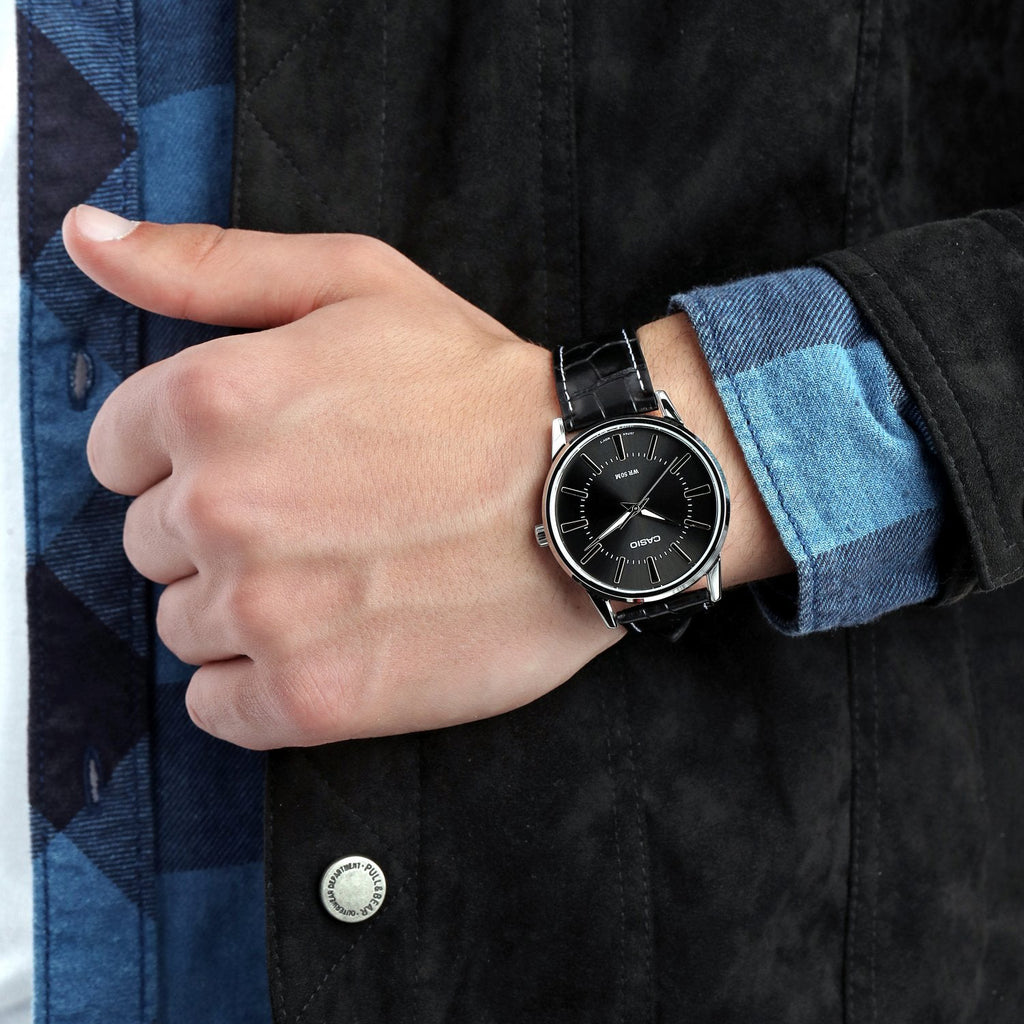 CASIO MTP-1303L-1AVDF - SPORTY ELEGANCE MEN'S WATCH WITH BLACK DIAL & LEATHER BAND-i-Watch-2