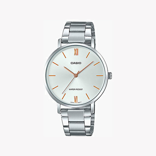 Montre Casio LTP-VT01D-7B analogique argentée pour femme