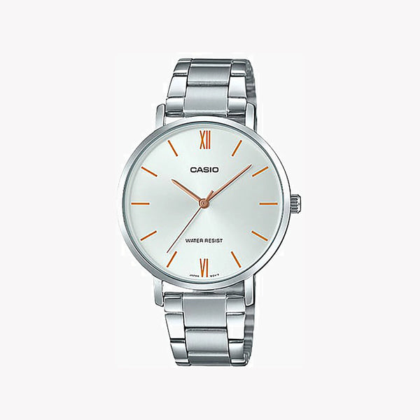 Casio Women's Silver Stainless Steel Watch, Silver Dial | Ltp-Vt01d-7b by i-watch