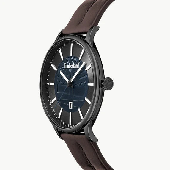 Timberland Men's Black Stainless Steel, Brown Leather | Tbl15488jsu03 by i-watch