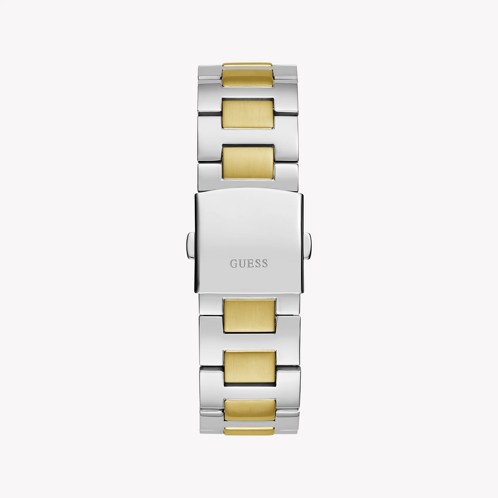 Guess Men's Gold/Silver Stainless Steel, Blue Dial | Gw0703g3 by i-watch