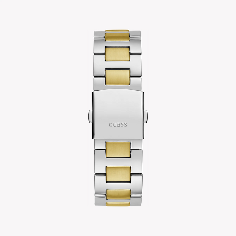 Guess Men's Gold/Silver Stainless Steel, Blue Dial | Gw0703g3 by i-watch
