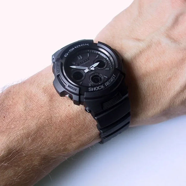 Casio Men's Black Resin Watch, Stainless Steel Case | Awg-M100b-1aer by i-watch