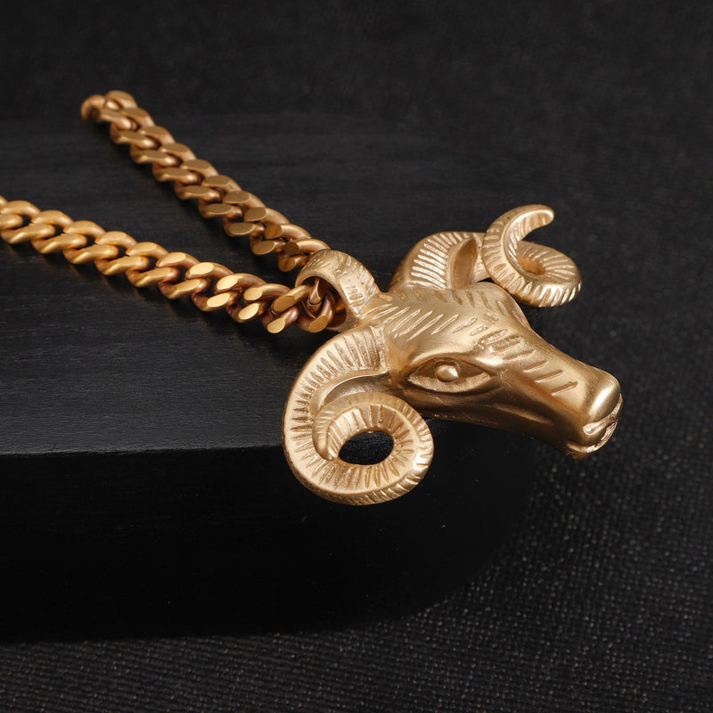 Zink Men's Gold Stainless Steel Necklace | Zjpd023g by i-watch