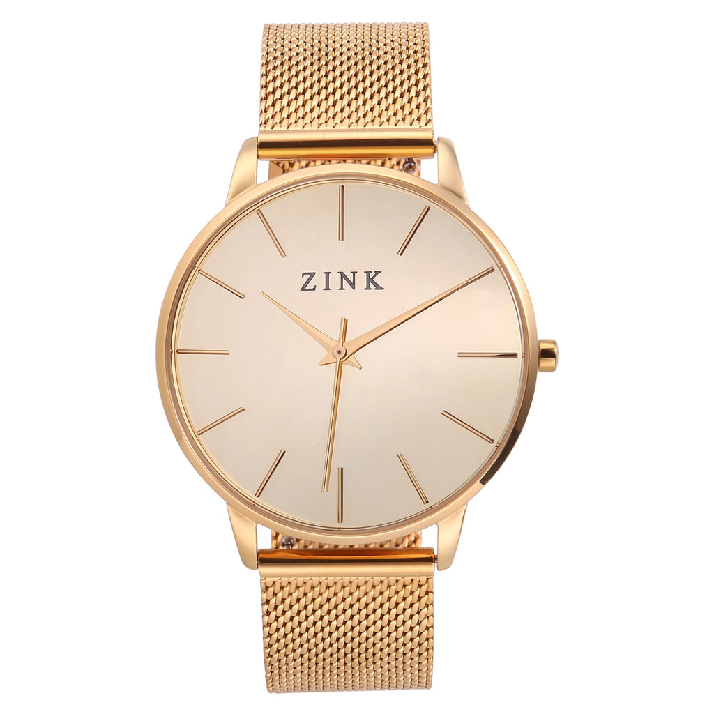 ZINK Women's Watch with Gold Stainless Steel Case and Gold Stainless Steel Band