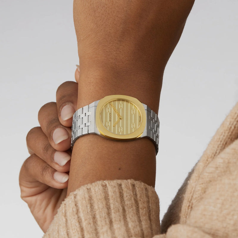 GUCCI YA163502 REFINED ALLURE - LUXURY WOMEN'S TIMEPIECE WITH GOLD DIAL & SILVER-GOLD CASE-i-Watch-4
