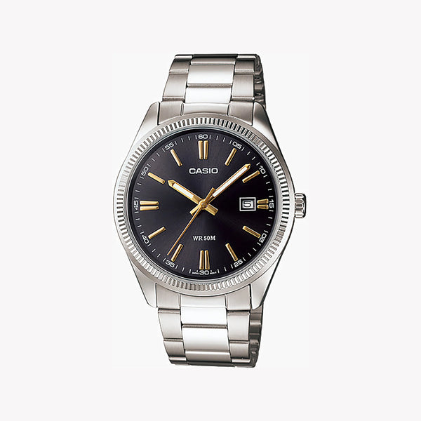 Casio Men's Stainless Steel Watch, Black Dial | Mtp-1302d-1a2vdf by i-watch