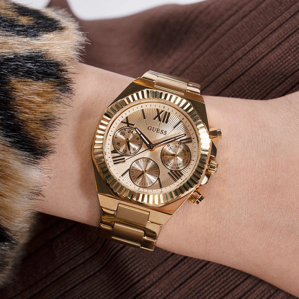 Guess Women's Gold Stainless Steel Watch, Champagne Dial | Gw0769l2 by i-watch