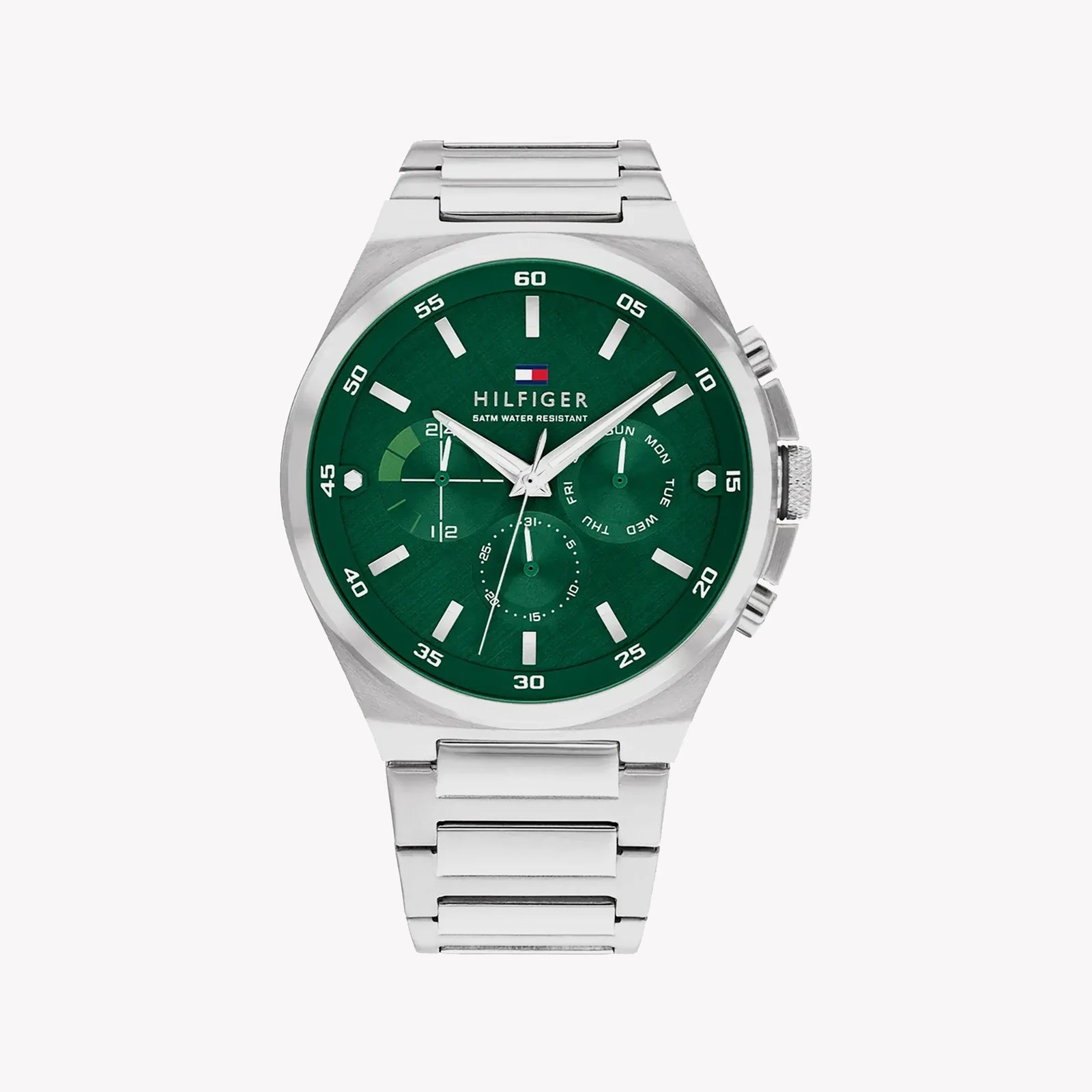 Tommy Hilfiger Men's Silver Stainless Steel Watch, Green Dial | 1687493 by i-watch