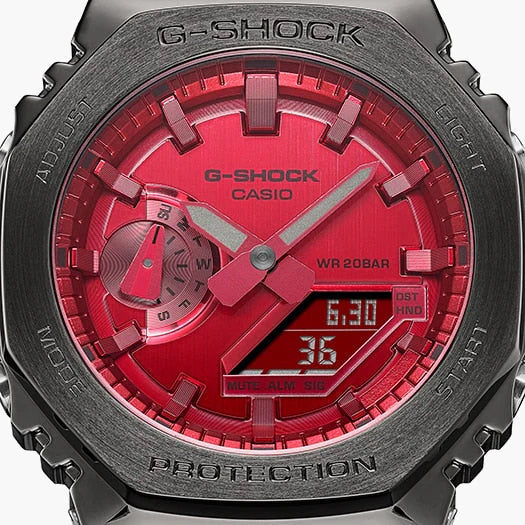 G-Shock Men's Gray Resin, Red Dial | Gm-2100b-4adr by i-watch