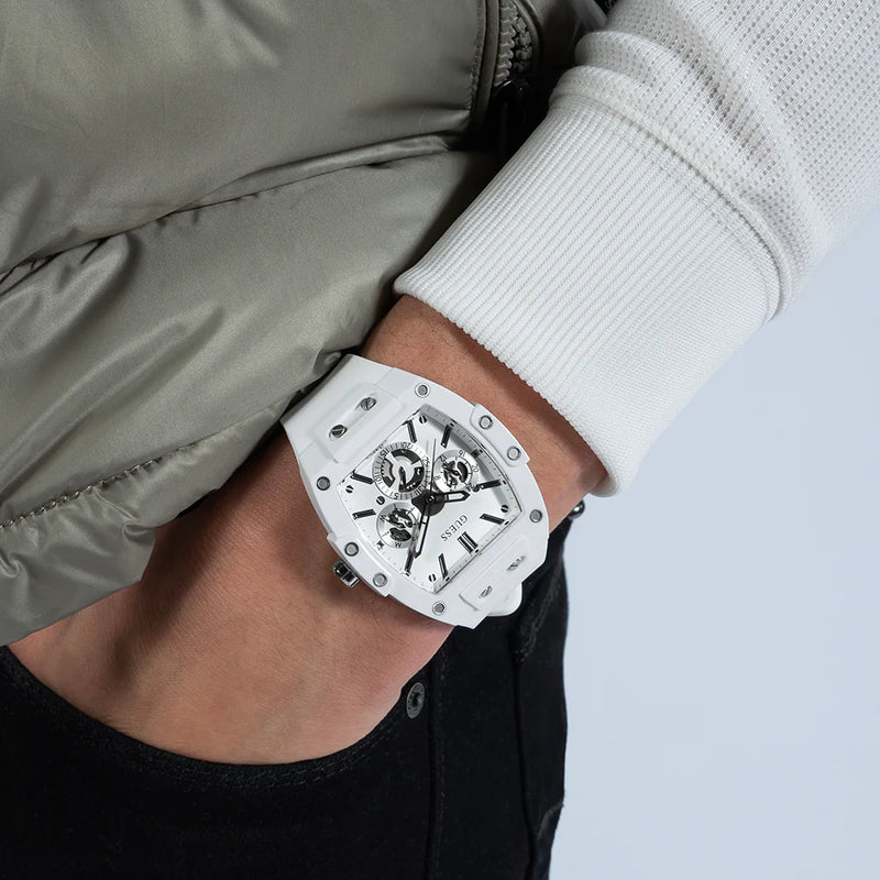 Guess Watches Men's White Silicone Watch, Quartz | Gw0203g2 by i-watch
