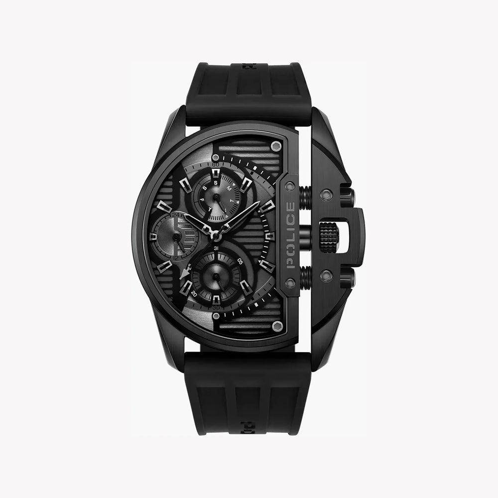 Police Men's Black Stainless Steel Watch, Silicone Band | Pewgq2203605 by i-watch