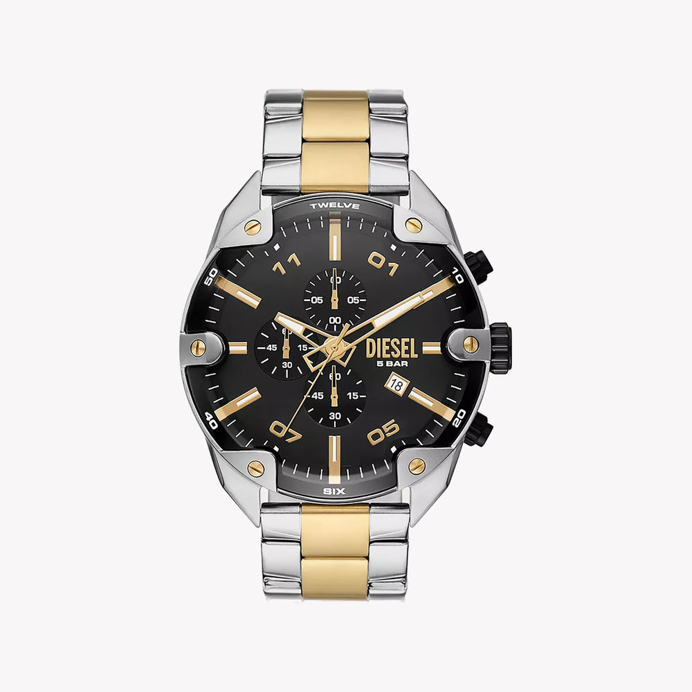 Diesel Men's Silver Stainless Steel Watch, Black Dial | Dz4627 by i-watch